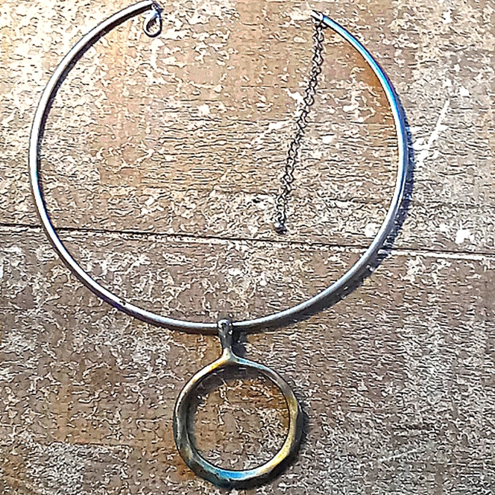 Modern silver and gold choker
